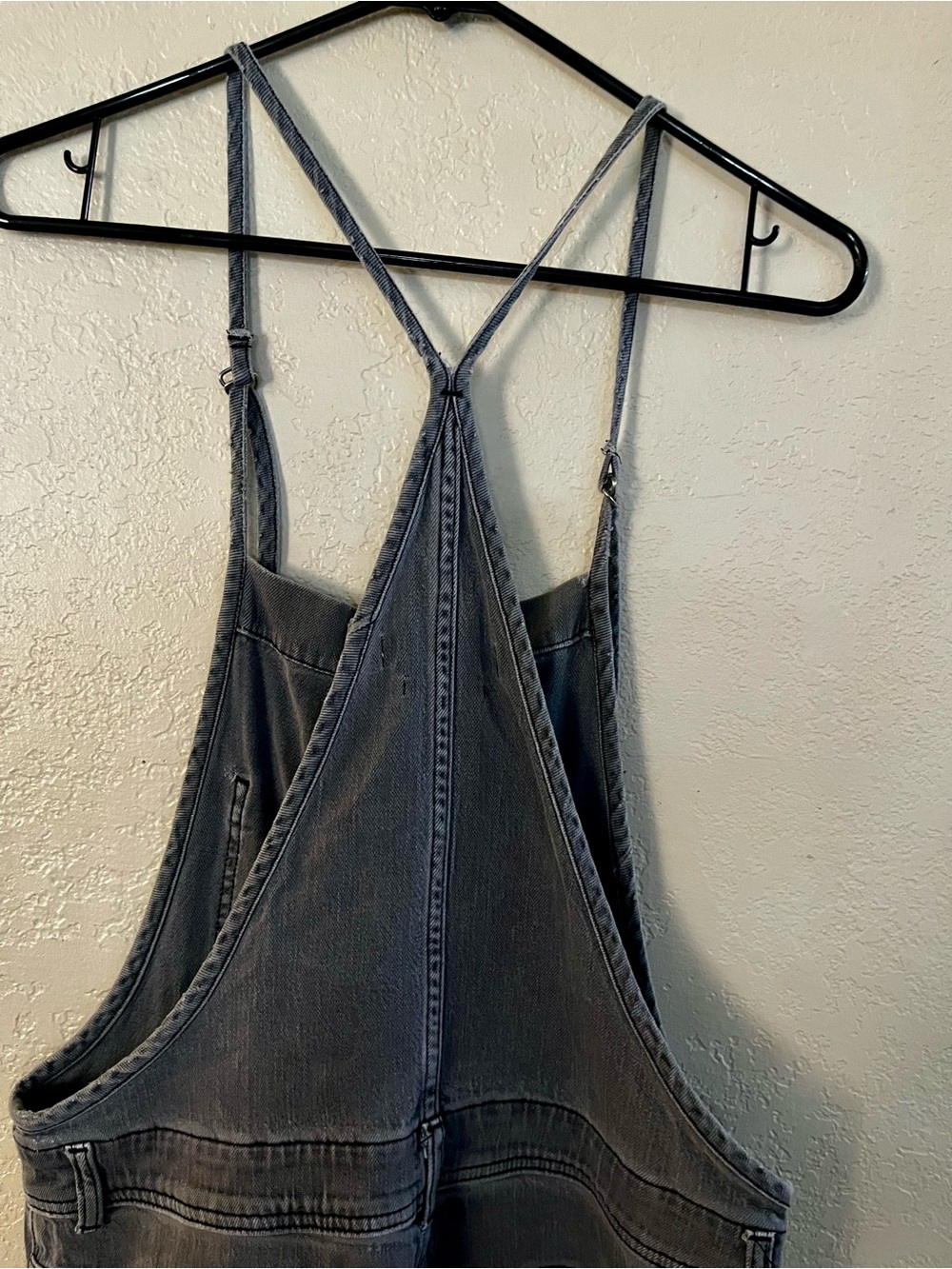 Anthropologie Charcoal Gray Denim Overalls with Button-Front Bib - Picture 3 of 5